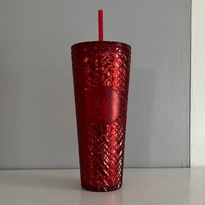 NWT Starbucks 2021 Holiday Red Jeweled Tumbler - 24 oz